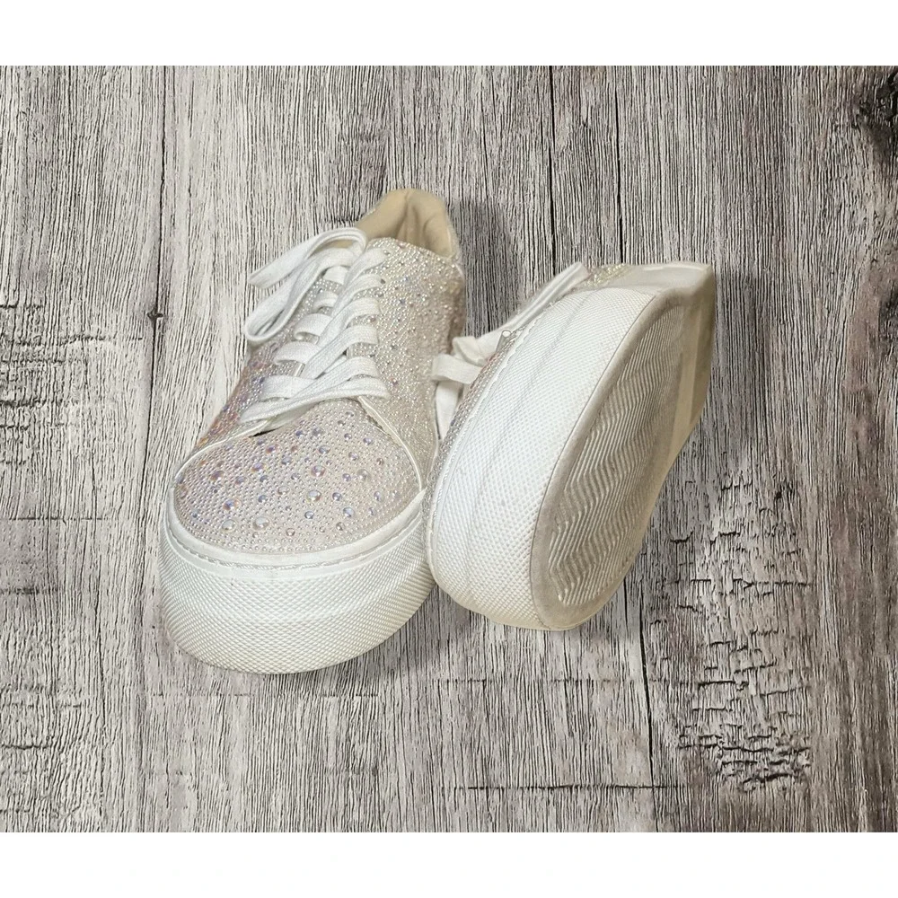 Betsey Johnson Women's Sidny Pearl Lace-Up Sneakers, Size 9.5M